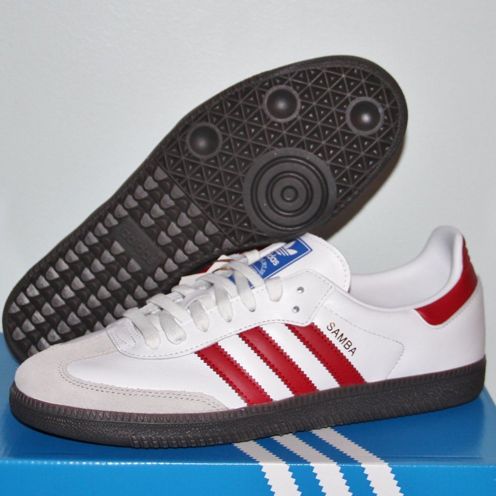 Adidas Originals Samba OG Shoes Mens 11.5 White Scarlet